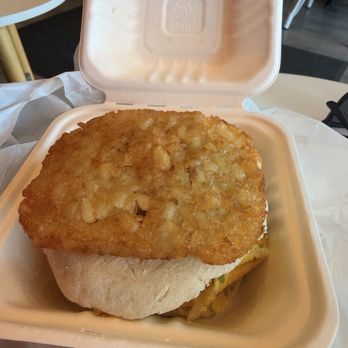 Coffee & Chisme - Sandwich with a hash brown on top! - Coffee & Tea Near Me - Brooklyn, New York