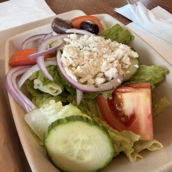 The Great Greek Mediterranean Grill - Greek gyro with side salad - Middle Eastern Near Me - Duluth, Georgia