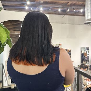 Union Salon South - Peekaboo orange hair - Hair Salons Near Me - Pasadena, California