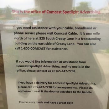 Comcast Service Center - Well then. Plan B to drop off my old cable box. The address of where to go next is in the pic! - Internet Service Providers Near Me - Lafayette, Indiana Comcast Service Center - Well then. Plan B to drop off my old cable box. The address of where to go next is in the pic! - Internet Service Providers Near Me - Lafayette, Indiana
