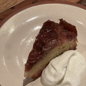 Boonville Hotel & Restaurant - Upside Down Rhubarb Torte with Chantilly Cream - Hotels Near Me - Boonville, California