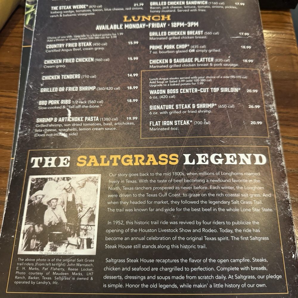 Saltgrass Steak House - Menu - Steakhouses Near Me - Orlando, Florida Saltgrass Steak House - Menu - Steakhouses Near Me - Orlando, Florida