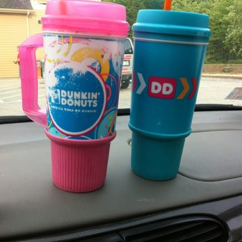 Dunkin' - two cups of dunkin donuts on the dashboard of a car - Donuts Near Me - Conway, New Hampshire Dunkin' - two cups of dunkin donuts on the dashboard of a car - Donuts Near Me - Conway, New Hampshire
