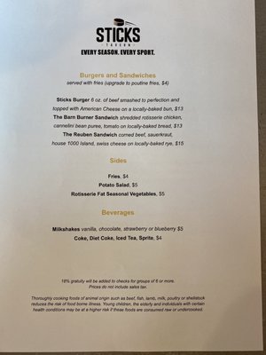 Menu photo 6 Sticks Tavern Henderson, NV Menu photo 6 Sticks Tavern Henderson, NV
