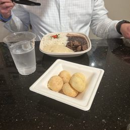 Pao de queijo and a Build your own bowl Pao de queijo and a Build your own bowl