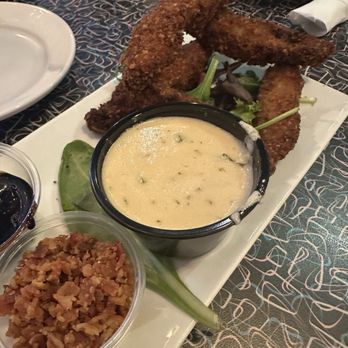 Grind At Kona Tiki Bar - Fried portobello mushrooms with the sauces on the side - New American Near Me - Ormond Beach, Florida Grind At Kona Tiki Bar - Fried portobello mushrooms with the sauces on the side - New American Near Me - Ormond Beach, Florida