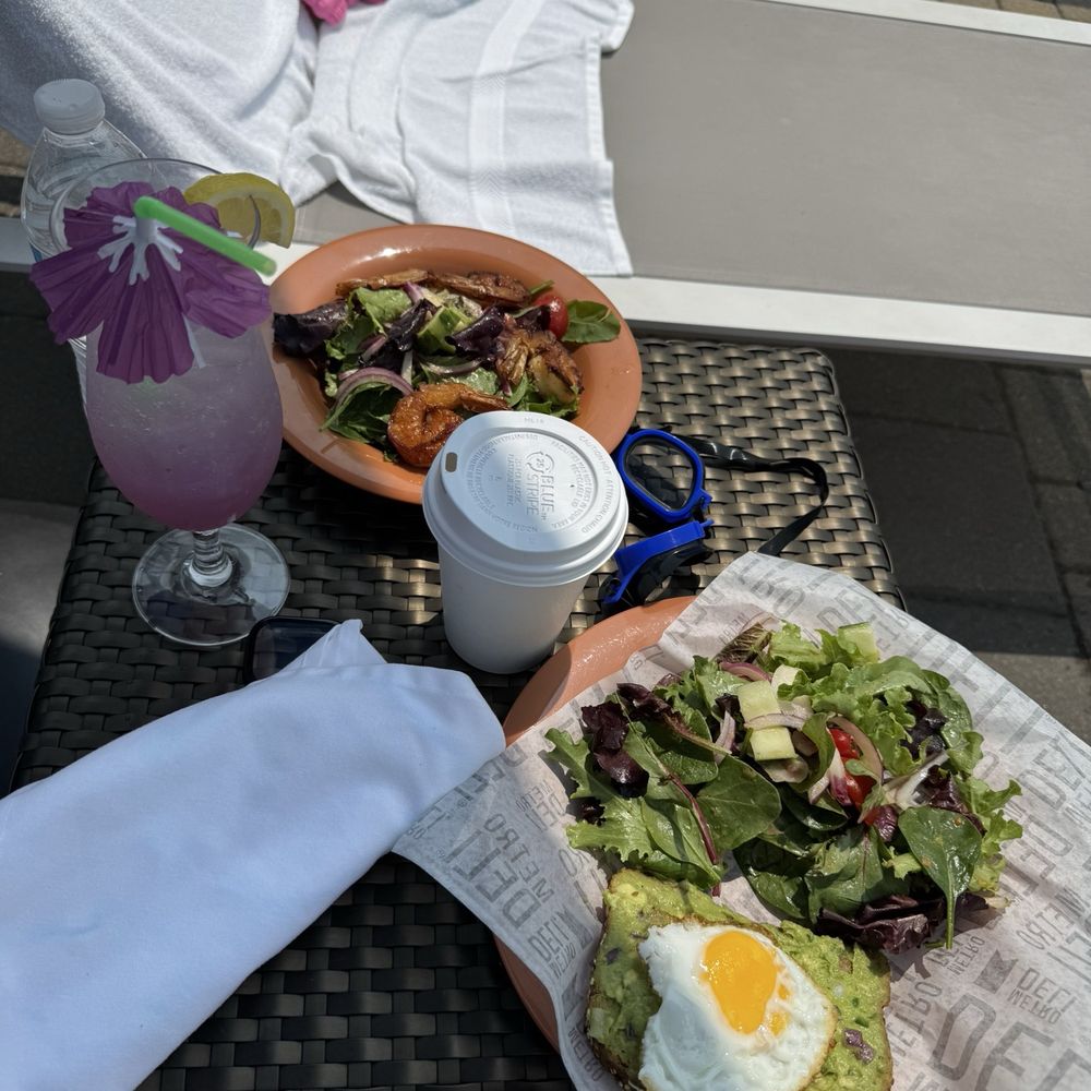 Bistro 72 - House Salad with Shrimp & Avocado Toast Brunch - American Near Me - Riverhead, New York Bistro 72 - House Salad with Shrimp & Avocado Toast Brunch - American Near Me - Riverhead, New York