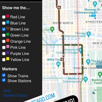 CTA - Belmont [Red, Brown, Purple ] - Tracker map - Public Transportation Near Me - Chicago, Illinois
