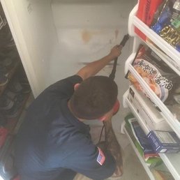 Alex working on my freezer & getting it done. Alex working on my freezer & getting it done.