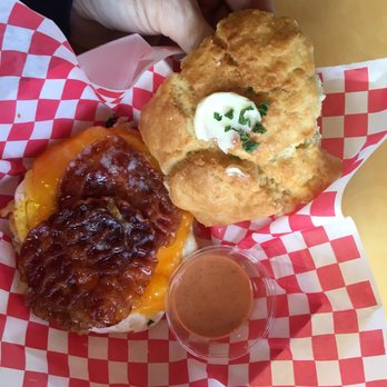 Biscuit Bitch - The Bitchwich in all its delicious glory. - Breakfast & Brunch Near Me - Seattle, Washington