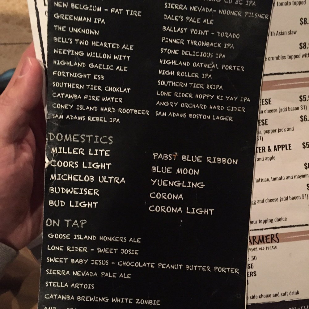 Crafty Burg'r - Beer menu - Burgers Near Me - Cornelius, North Carolina