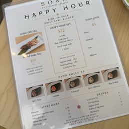 One of the best happy hour menu