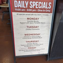 La Hacienda - Lunch specials 12/23.  $11.50 and come with a drink.