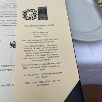 The Compound Restaurant - Menu - New American Near Me - Santa Fe, New Mexico