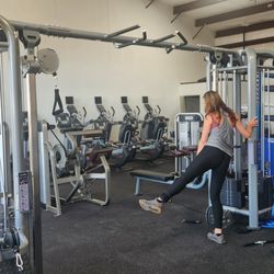 We have all the free weights you need and more. This is an 8 stack cable.