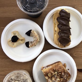 The Solvang Bakery - Ice coffee, iced latte, 2 almond tarts, 1 streusel, I eclair - Bakeries Near Me - Solvang, California The Solvang Bakery - Ice coffee, iced latte, 2 almond tarts, 1 streusel, I eclair - Bakeries Near Me - Solvang, California