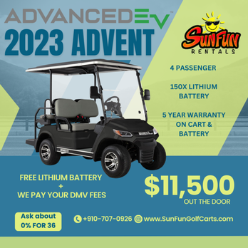 SunFun Rentals - August-September Golf Cart Sale - Golf Cart Dealers Near Me - Carolina Beach, North Carolina