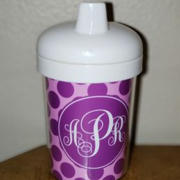 Monogrammed toddler cup.