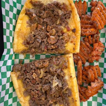 Fred's Downtown Philly - The Rocky with Sweet Potato Fries - Cheesesteaks Near Me - Allen, Texas Fred's Downtown Philly - The Rocky with Sweet Potato Fries - Cheesesteaks Near Me - Allen, Texas
