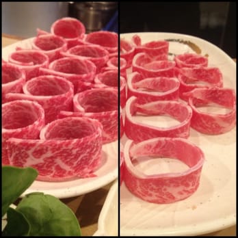 Shabu-Zen - Boneless short rib on the left from a year ago compared to today's on the right. Both were $20. So disappointed :| - Japanese Near Me - Boston, Massachusetts Shabu-Zen - Boneless short rib on the left from a year ago compared to today's on the right. Both were $20. So disappointed :| - Japanese Near Me - Boston, Massachusetts