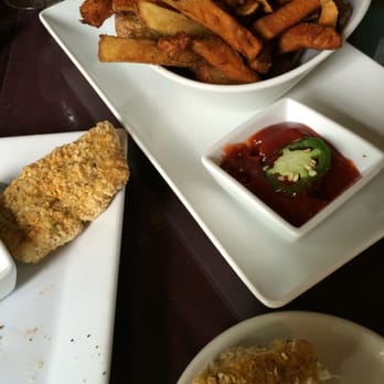 Tavern 27 - Baked Halibut "bites" and french fries (with regular & sweet potato fries) - Tapas/Small Plates Near Me - Laconia, New Hampshire Tavern 27 - Baked Halibut "bites" and french fries (with regular & sweet potato fries) - Tapas/Small Plates Near Me - Laconia, New Hampshire