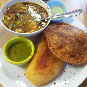 La Taguara - Empanada and pastelito lunch with potato and sausage soup. Absolutely delicious. - Venezuelan Near Me - Madison, Wisconsin La Taguara - Empanada and pastelito lunch with potato and sausage soup. Absolutely delicious. - Venezuelan Near Me - Madison, Wisconsin