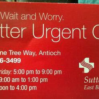 Sutter Urgent Care - Their card. - Urgent Care Near Me - Tracy, California