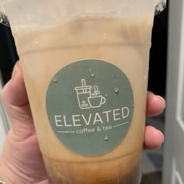 Mocha Latte, reg, less ice, full cup with milk, coconut milk, 50% sweet Mocha Latte, reg, less ice, full cup with milk, coconut milk, 50% sweet