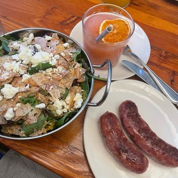 Curio - Large salad, slushee and side of pork belly sausage - Bars Near Me - San Francisco, California Curio - Large salad, slushee and side of pork belly sausage - Bars Near Me - San Francisco, California