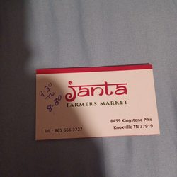 Janta Farmers Market - Business Card