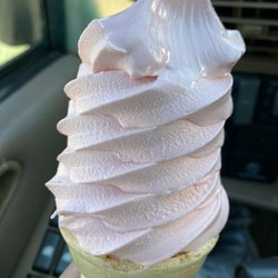 Dari-Dip - Small strawberry ice cream cone.