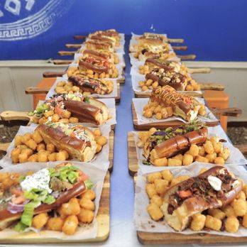 Top Dog - a long table full of food - Hot Dogs Near Me - Houston, Texas Top Dog - a long table full of food - Hot Dogs Near Me - Houston, Texas