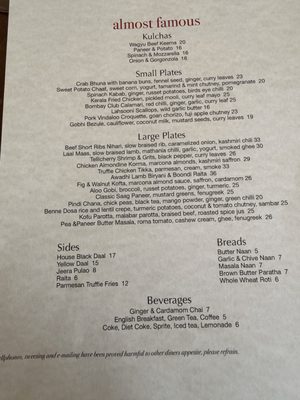 Menu photo 6 Almost Famous Culver City, CA