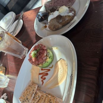Connors Steak & Seafood - Ahi Tuna Stack Appetizer and Prime Rib with Baked Potato - Steakhouses Near Me - Tallahassee, Florida