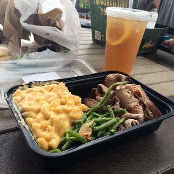Richardson Farms - Sliced top round of beef with a side of mac n cheese and green beans with bacon - Farmers Market Near Me - White Marsh, Maryland Richardson Farms - Sliced top round of beef with a side of mac n cheese and green beans with bacon - Farmers Market Near Me - White Marsh, Maryland