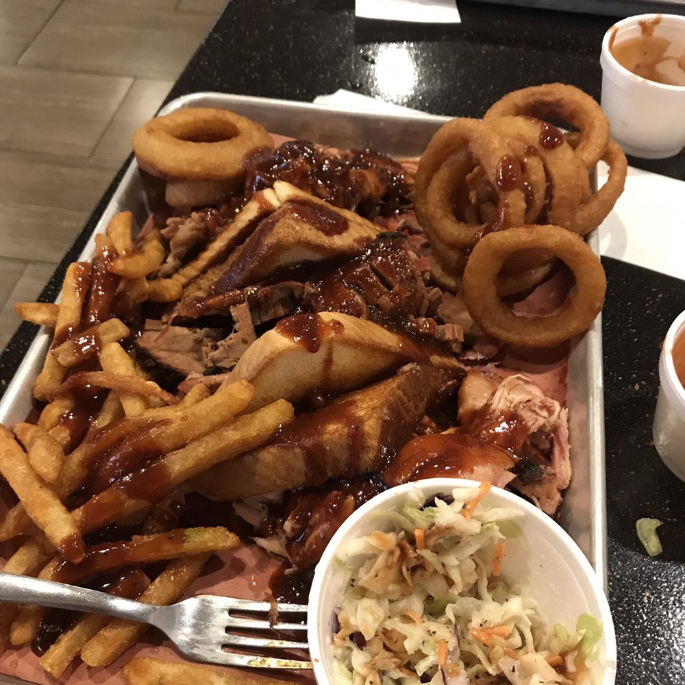 Vincent’s BBQ & Catering - My boyfriend's 3 meat platter. - Barbeque Near Me - Conway, Arkansas Vincent’s BBQ & Catering - My boyfriend's 3 meat platter. - Barbeque Near Me - Conway, Arkansas