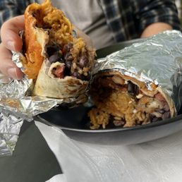 You can't tell from the picture just how HUGE this burrito was - with Al pastor in it - delicious!