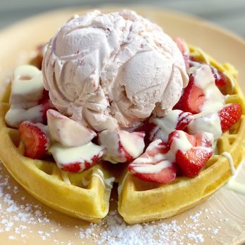 Demetres Downtown Markham - blush belgian waffle - Desserts Near Me - Markham, Ontario