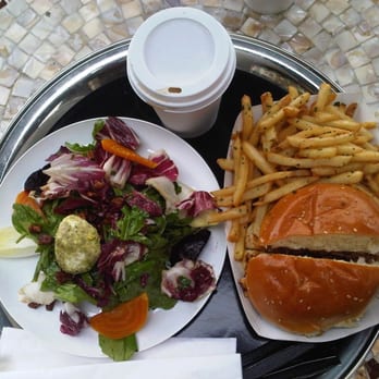 Pier i Cafe - Salad w/ goat cheese, beets, & golden beets, and a Burger. - American Near Me - New York, New York Pier i Cafe - Salad w/ goat cheese, beets, & golden beets, and a Burger. - American Near Me - New York, New York