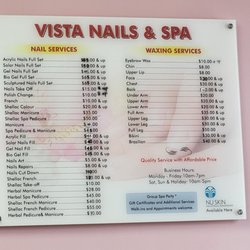 Vista Nails & Spa - Our prices are very competitive.