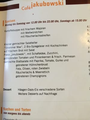 Menu photo 1 Café Jakubowski Cologne, NW Menu photo 1 Café Jakubowski Cologne, NW