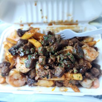 Mr Fries Man - Honey garlic shrimp and steak fries - New American Near Me - Towson, Maryland