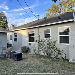 Backyard. The two doors look brand new, where before there had been a lot of chipping.