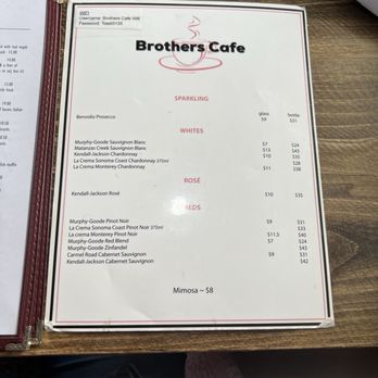 Brothers Cafe - Drink menu - Comfort Food Near Me - Santa Rosa, California Brothers Cafe - Drink menu - Comfort Food Near Me - Santa Rosa, California