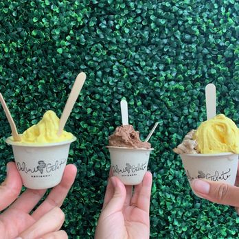 Delini Gelato - Persian flower, hazelnut, and Persian flower/tiramisu. - Gelato Near Me - Boston, Massachusetts
