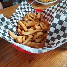 "Large" fries, 15.75 - we ate a few by now but more or less this is it. =o]