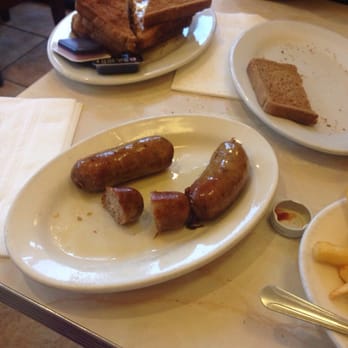 Fort Hamilton Diner - Half eaten sausage and EXCESSIVELY buttered whole wheat toast (we asked for no butter) - Diners Near Me - Brooklyn, New York