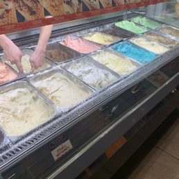 a display of ice creams