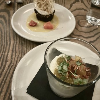 Trestle - Cardamom chocolate cupcake and coconut custard - New American Near Me - San Francisco, California Trestle - Cardamom chocolate cupcake and coconut custard - New American Near Me - San Francisco, California