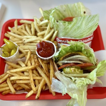 In-N-Out Burger - Double Double Protein Style + fries. - Burgers Near Me - Covina, California In-N-Out Burger - Double Double Protein Style + fries. - Burgers Near Me - Covina, California